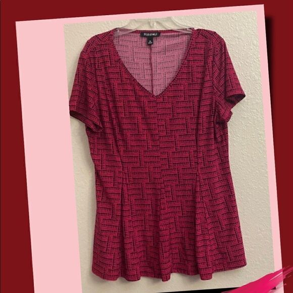 Roz & Ali Pink & Black Top!!! Size medium - Picture 1 of 5
